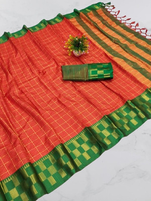 VRINDITA FASHION Printed Daily Wear Chiffon Saree(Red)