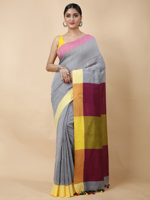SRILOK Printed Handloom Pure Cotton Saree(Multicolor)