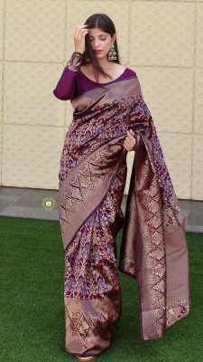 Bansari Textiles Woven Bollywood Art Silk Saree(Magenta)