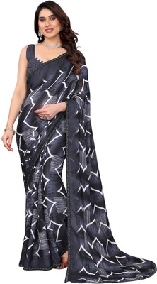 TTH Printed Bollywood Georgette Saree(Black)