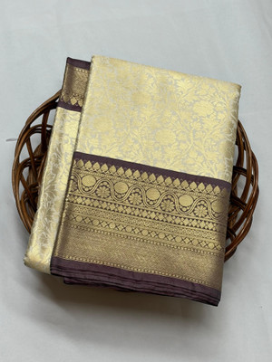 ZUBAIR SILK TEX Woven Banarasi Art Silk Saree(Cream)