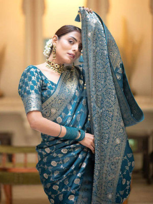 PRAMUKH Jacquard Self Design Blouse Material