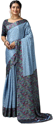 nirmal creation Printed Daily Wear Crepe Saree(Grey)