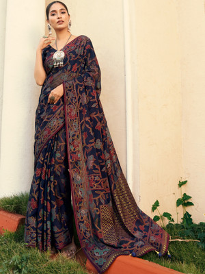 ANOUK Woven Bollywood Georgette Saree(Blue)