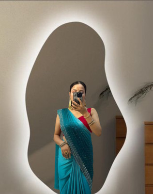 Kakadiya Trends Embellished Bollywood Chiffon Saree(Blue)