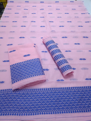 Sheden Lopez Creation Woven Mekhela Chador Cotton Silk Saree(Pink)