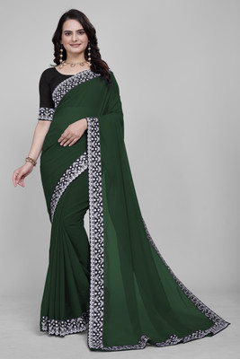 Sangath Self Design Daily Wear Georgette Saree(Green)