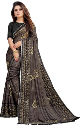 AARTI PRINTS Embellished Daily Wear Georgette Saree(Black)