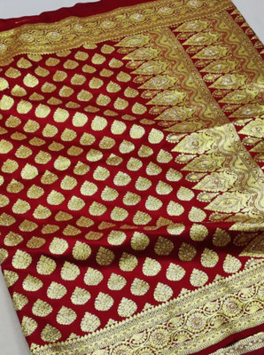 HouseOfCommon Woven Banarasi Jacquard Saree(Maroon)