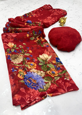 TELIRAJ.FASHION. Printed Bollywood Georgette Saree(Multicolor)
