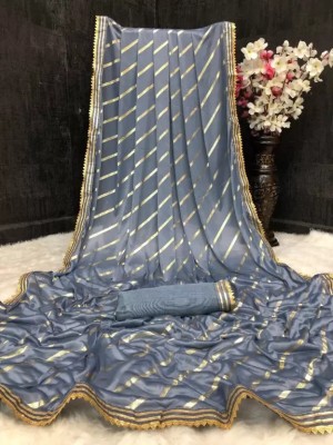 AMALAK Embellished Bollywood Lycra Blend Saree(Grey)