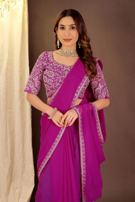 Suali Embroidered Bollywood Net Saree(Maroon)