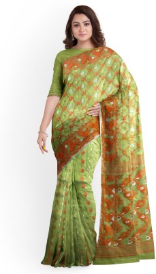 Rinki Store Self Design Jamdani Cotton Silk Saree(Multicolor)