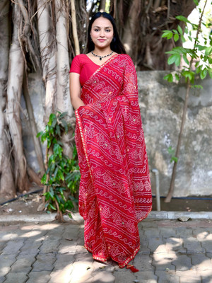 SIFAH FASHION Printed Bollywood Georgette Saree(Multicolor)