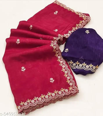 Shirodhari Solid/Plain Bollywood Silk Blend Saree(Pink)