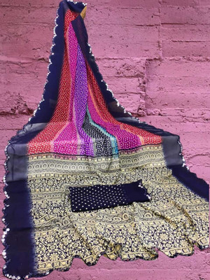 HouseOfCommon Ombre Bollywood Georgette Saree(Blue)