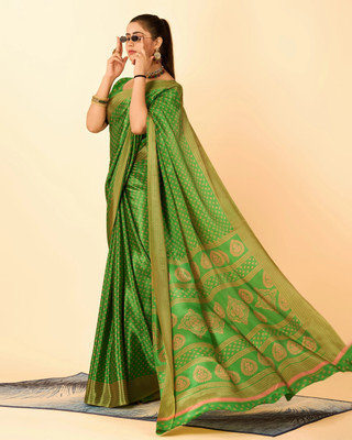 A V M Print Printed Bollywood Crepe Saree(Multicolor)