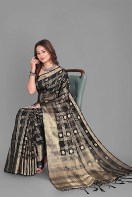 Aarunika SKT Printed Bollywood Organza Saree(Black)