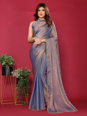 kumawat creation Embellished Bollywood Chiffon Saree(Purple)
