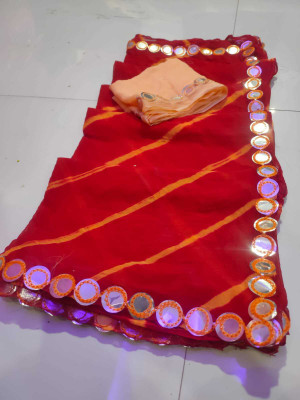 NeeLKANTH ENTERPRISE Printed Bandhani Chiffon Saree(Red)
