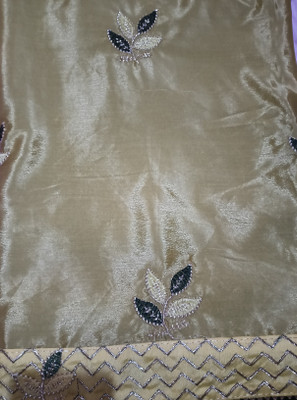 Chhavistore Embroidered Saree with Attached Blouse Pure Silk Saree(Yellow)