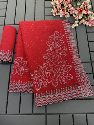 SHUBHDRASHTI NX Embellished Bollywood Organza Saree(Red)