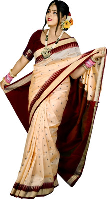 Reshamiya Woven Sambalpuri Art Silk Saree(Beige)