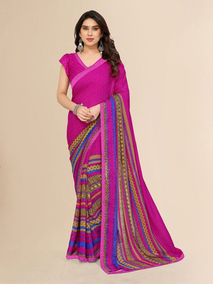 Moda Rapido Polka Print Bollywood Georgette Saree(Pink)