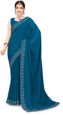 Shiv Febric Embroidered Chanderi Pure Silk Saree(Beige)