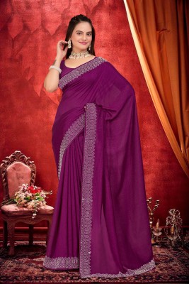 LEGANCY FASHION Embellished Bollywood Chiffon Saree(Purple)