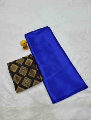 Arpita Fashion Solid/Plain, Embroidered Bollywood Satin Saree(Light Blue)