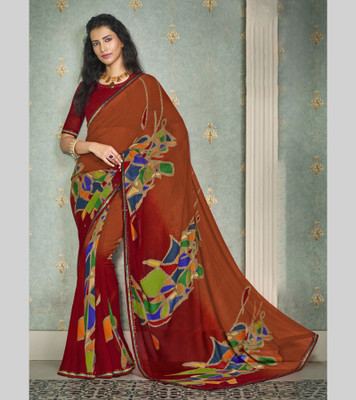 Laxmipati Printed Bollywood Georgette Saree(Multicolor)