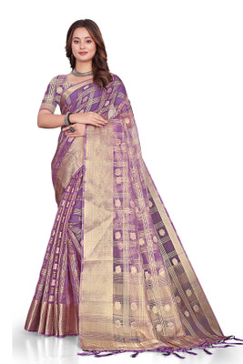 Aarunika SKT Printed Bollywood Organza Saree(Purple)