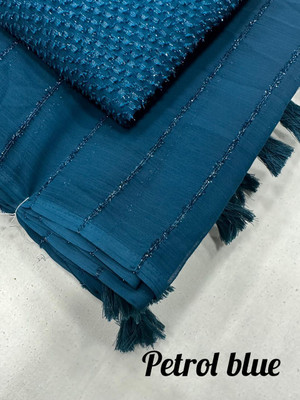 MadhuSaree Self Design Daily Wear Georgette Saree(Blue)