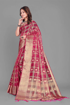 Aarunika SBT Solid/Plain Bollywood Organza Saree(Multicolor)