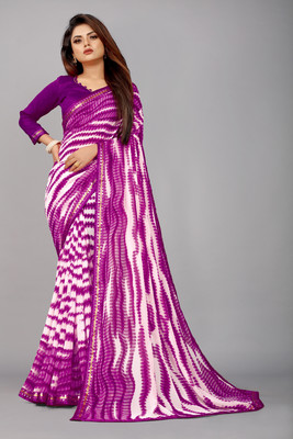 Glamour Hub Printed Bollywood Georgette, Chiffon Saree(Pink)