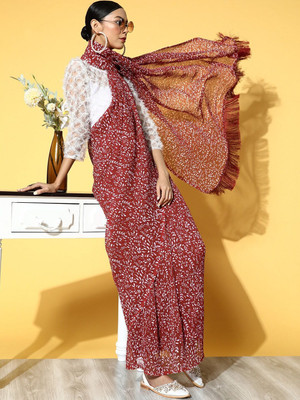 Divastri Printed Bollywood Georgette Saree(Maroon)