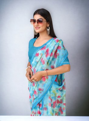 NIRMOHIFASHION Self Design Bollywood Georgette Saree(Light Blue)