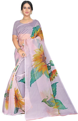 womensaree Printed Daily Wear Organza Saree(Multicolor)