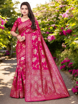 RUPSHIKA Woven Banarasi Jacquard Saree(Multicolor)