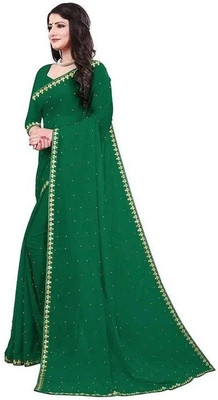 Suali Printed Daily Wear Georgette Saree(Green)