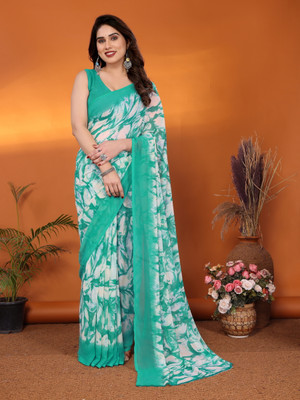 Winza Designer Self Design Daily Wear Georgette Saree(Light Green)
