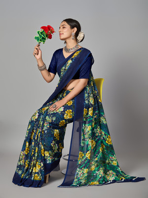nirmal creation Printed Daily Wear Georgette Saree(Multicolor)