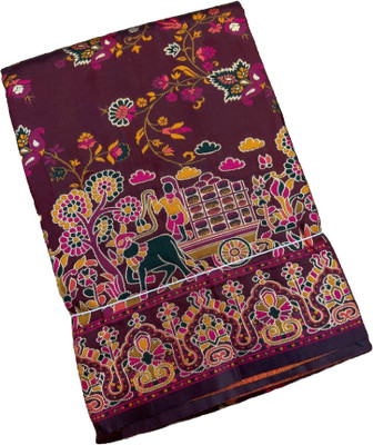 MOON VOGUE Self Design Banarasi Art Silk Saree(Maroon)