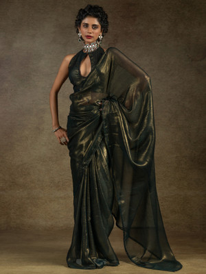 Sareemall Embellished Bollywood Chiffon Saree(Black)