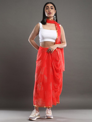 Divastri Printed Bollywood Georgette Saree(Pink)