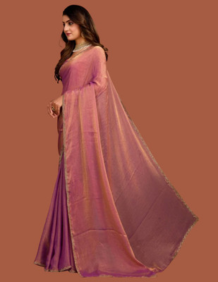 PRTRENDZ Woven Kanjivaram Chiffon Saree(Purple)