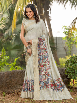 ANOUK Printed Chinnalapattu Viscose Rayon Saree(Beige)