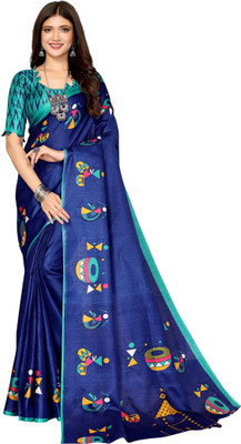 Priyashi Self Design Bollywood Art Silk Saree(Blue)