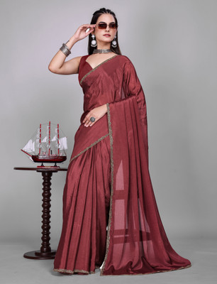 G GAJAL INTERNATIONAL Self Design Kanjivaram Jimmy choo, Chiffon Saree(Brown)
